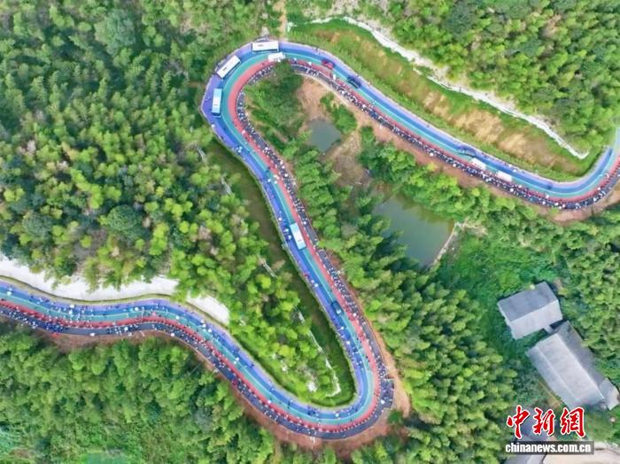 湖南桃江站定向赛雨中开赛 竹海赛道挑战选手